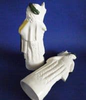 Unusual Pair of Victorian Flatback Staffordshire Pottery Figures of a Gardener and Companion c1890