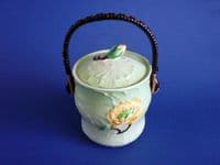 Very Rare Carlton Ware Green Water Lily Biscuit Barrel c1939