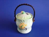 Very Rare Carlton Ware Green Water Lily Biscuit Barrel c1939