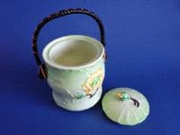 Very Rare Carlton Ware Green Water Lily Biscuit Barrel c1939