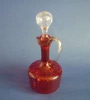 Victorian Cranberry Glass Wine Jug with Stopper c1890