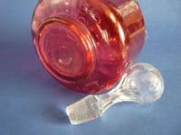 Victorian Cranberry Glass Wine Jug with Stopper c1890
