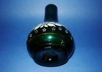 Victorian Enamelled Green Glass Bottle Vase c1890