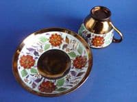 Victorian Hand Painted Copper Lustre Child's Cup and Saucer c1880 (Sold)