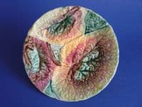 Victorian Majolica Begonia Leaf Plate c1880 #1