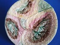 Victorian Majolica Begonia Leaf Plate c1880 #4