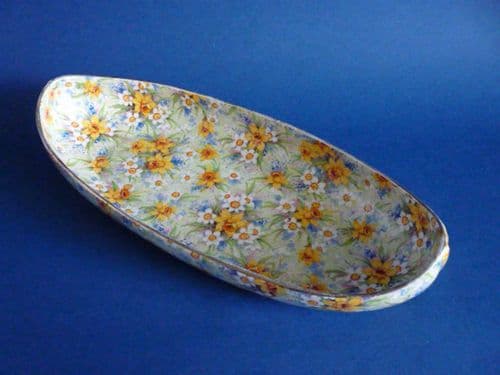 Vintage Art Deco Royal Winton 'Richmond' Chintz Large Canoe Dish c1938