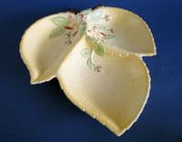 Vintage Carlton Ware Yellow 'Apple Blossom' Trefoil Dish c1940