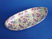 Vintage Grimwades Royal Winton 'Mayfair' Chintz Canoe Shaped Dish c1951