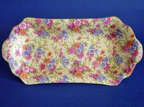 Vintage Grimwades Royal Winton 'Mayfair' Chintz Rectangular Dish c1951