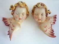 Vintage Pair of W. Goebel 'Cherub' Wall Plaques  c1950