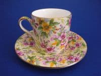 Vintage Royal Winton 'Estelle' Chintz Coffee Can and Saucer c1952