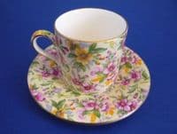 Vintage Royal Winton 'Estelle' Chintz Coffee Can and Saucer c1952