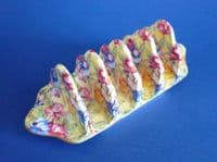 Vintage Royal Winton Grimwades 'Sweet Pea' Chintz Five Bar Toast Rack c1940