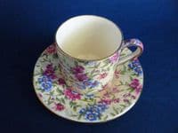 Vintage Royal Winton 'Mayfair' Chintz Coffee Can and Saucer c1951 #1