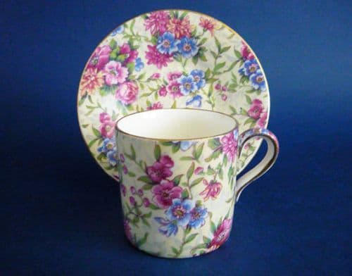 Vintage Royal Winton 'Mayfair' Chintz Coffee Can and Saucer c1951 #1