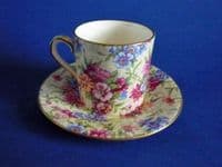 Vintage Royal Winton 'Mayfair' Chintz Coffee Can and Saucer c1951 #2