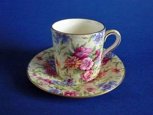 Vintage Royal Winton 'Mayfair' Chintz Coffee Can and Saucer c1951 #2