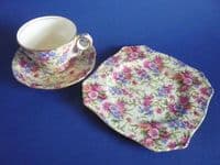 Vintage Royal Winton 'Mayfair' Chintz Trio c1951 #2