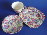 Vintage Royal Winton 'Mayfair' Chintz Trio c1951 #2