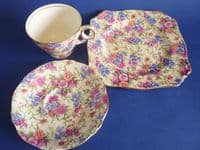 Vintage Royal Winton 'Mayfair' Chintz Trio c1951 #3