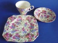 Vintage Royal Winton 'Mayfair' Chintz Trio c1951 #4