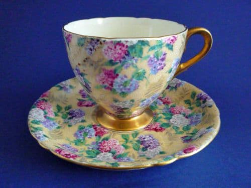 Vintage Shelley Fine Bone China 'Summer Glory' Chintz Cup and Saucer c1940 (Sold)