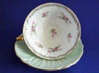 Vintage Shelley 'Rose Sprays' Pattern 13535 Oleander Cup and Saucer c1940 (Sold)