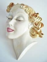 W. Goebel 'Lady with Curls' Art Deco Wall Mask Ri.32 c1930
