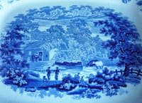 Wallace and Co. of Newcastle 'Rural Scenery' Meat Platter c1850
