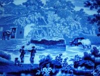 Wallace and Co. of Newcastle 'Rural Scenery' Meat Platter c1850