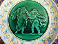 Wedgwood Majolica 'Email Ombrant' Masked Putti Reticulated Plate c1868