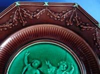 Wedgwood Octagonal Majolica 'Email Ombrant' Dancing Putti Plate c1867