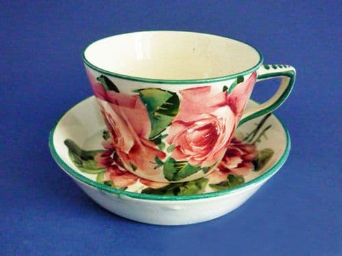 Wemyss Ware 'Cabbage Roses' Cup and Saucer c1910