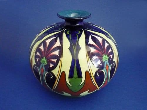 Wileman Intarsio Globe Vase by Walter Slater c1908