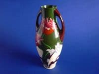Wileman Intarsio 'Oriental Poppy' Two Handled Vase by Frederick Rhead c1900