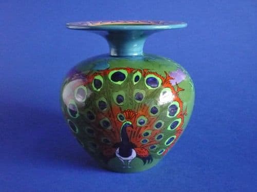 Wileman Intarsio 'Peacock' Vase by Frederick Rhead c1897