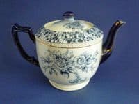 Wiltshaw and Robinson Carlton Ware 'Peony' Flow Blue Teapot c1900 (Sold)