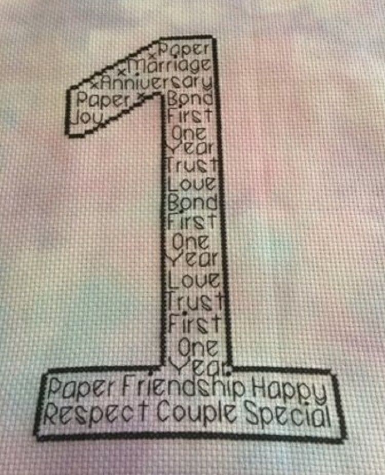 1st Wedding Anniversary (Paper) In Words