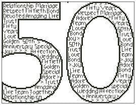 50th Wedding Anniversary (Gold) In Words