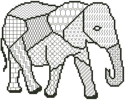 Blackwork Elephant