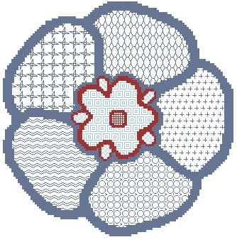 Blackwork Forget Me Not