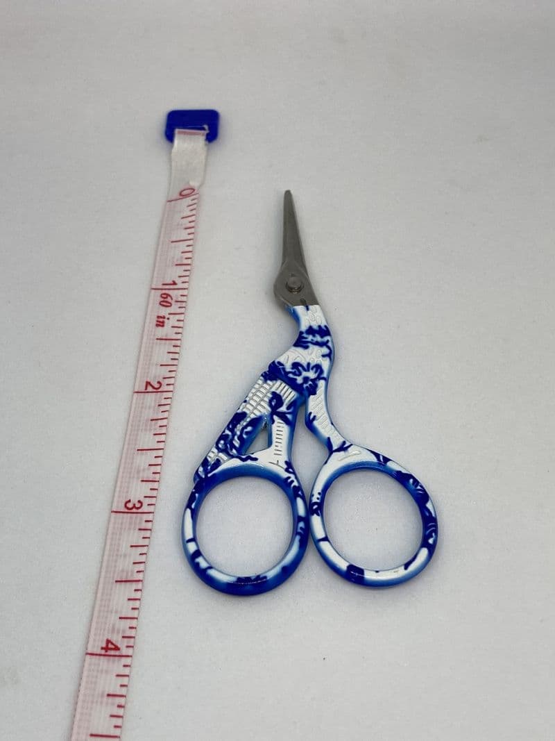 Blue & White Floral Stork Scissors