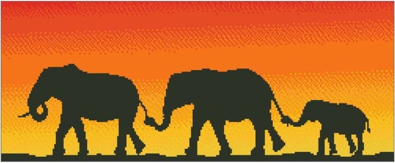 Elephants at Sunset