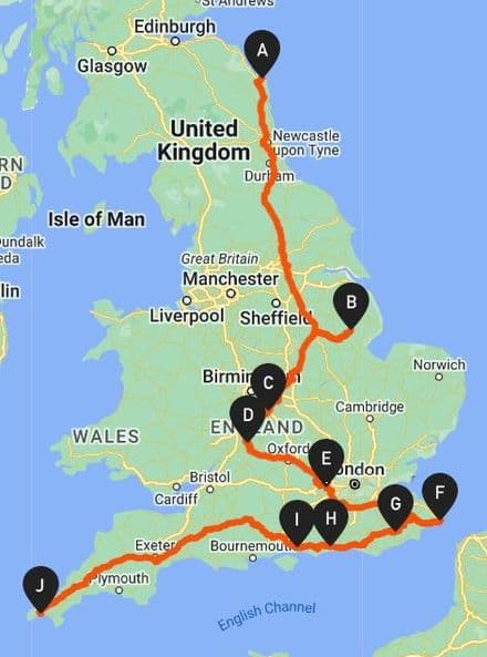 English Castles Stitching Challenge - 950 miles