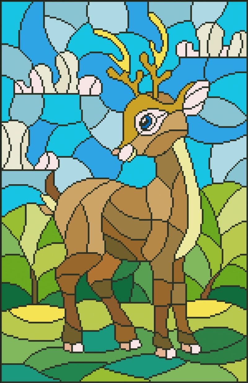 Haniel - Stained Glass Deer