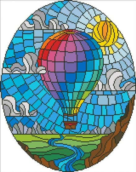 Hot Air Balloon Stained Glass