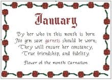 Monthly Birthstone Charts