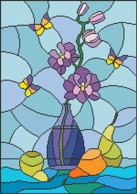 Orchids Stained Glass