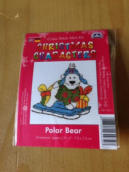 Polar Bear Christmas Character DMC Mini Kit